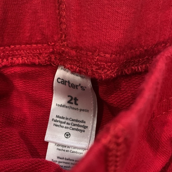 Carter’s Matching 2 piece Set with Long Sleeve Blue Shirt and Red Sweatpants 24M - Picture 6 of 8